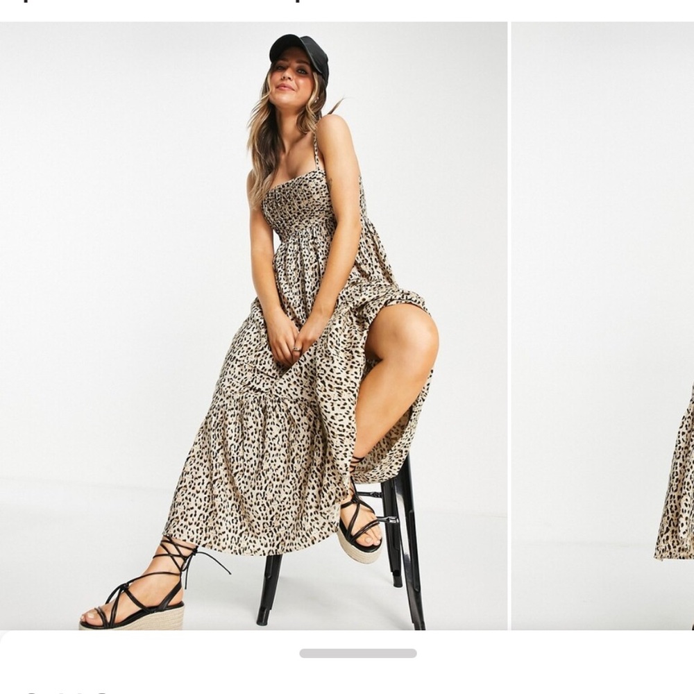 ASOS Animal Print Cami Midi Sundress cheetah oversized